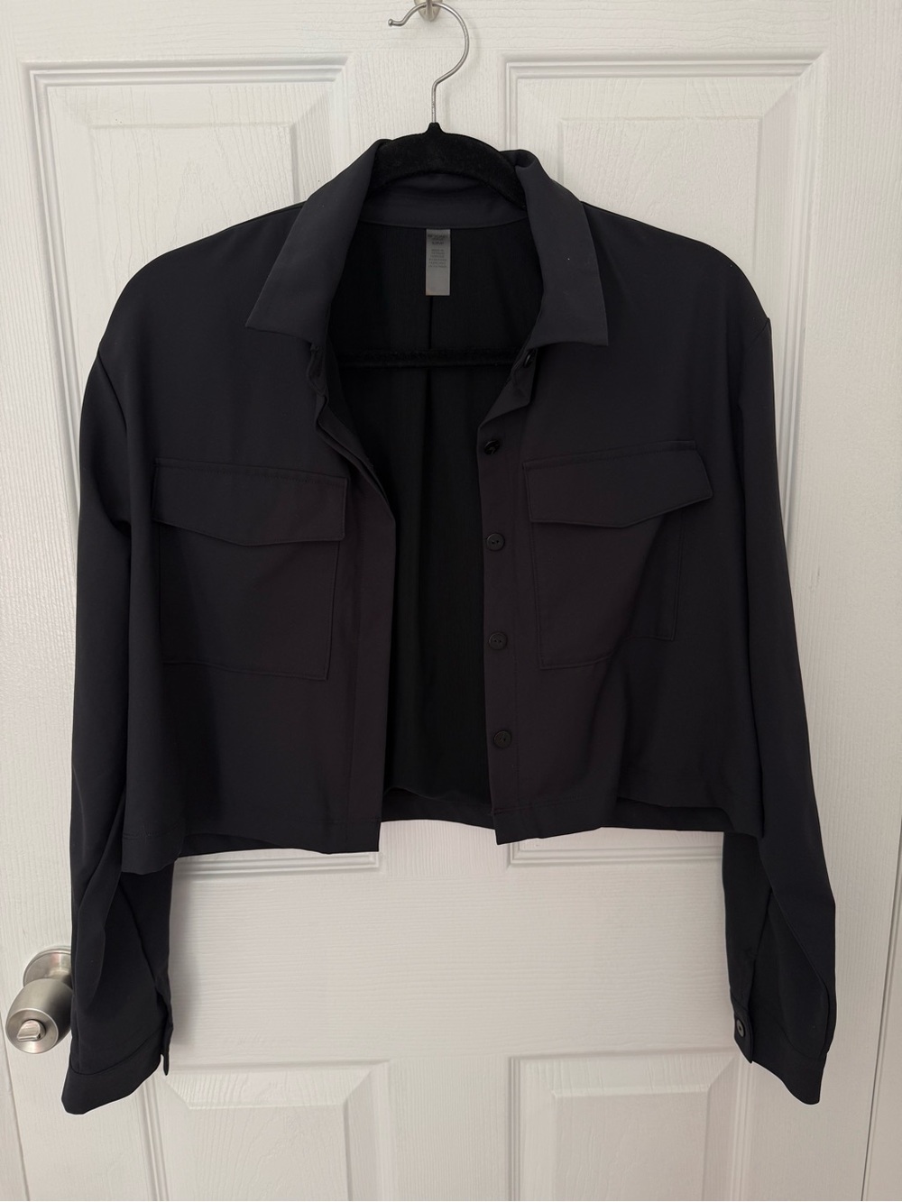 Beyond Yoga Midtown Cropped Black Jacket Size Small